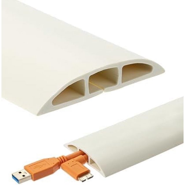 Bates- Floor Cord Cover, 6ft Cable Cover, Cord Cover Floor Cable Cover, Cord Protector, Cord Hider Floor, Extension Cord Cover, Cable Cover Floor, Cable Floor Cover, Cable Covers for Cords Cream 6 ft
