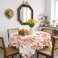 thumbnail image 3 of Burnt Orange Botanical Table Cloth Waterproof Tablecloths, Vintage Nature Flower Tablecloth Dining Table Cover for Kitchen Party Tabletop Outdoor, Square Tablecloth 60x60 Inch, 3 of 9