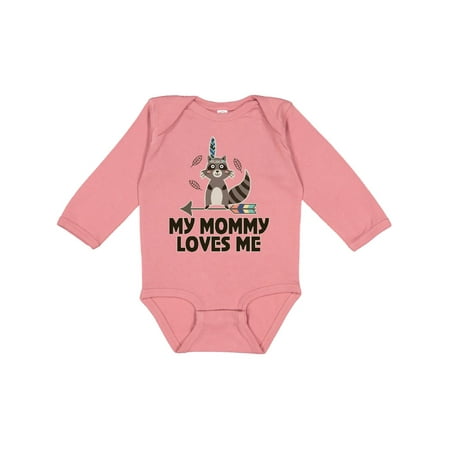 

Inktastic Mommy Loves Me Raccoon Gift Baby Boy or Baby Girl Long Sleeve Bodysuit