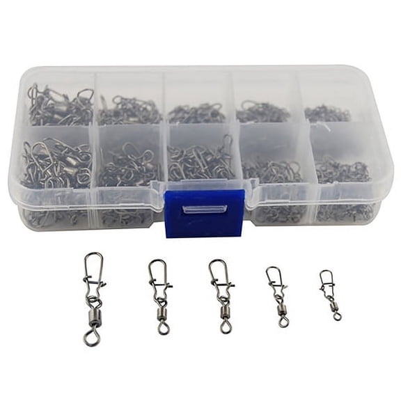 210 Pcs Rolling Swivel Fast-lock Snap Ball Bearing Fishing Connector Swivel Clasp