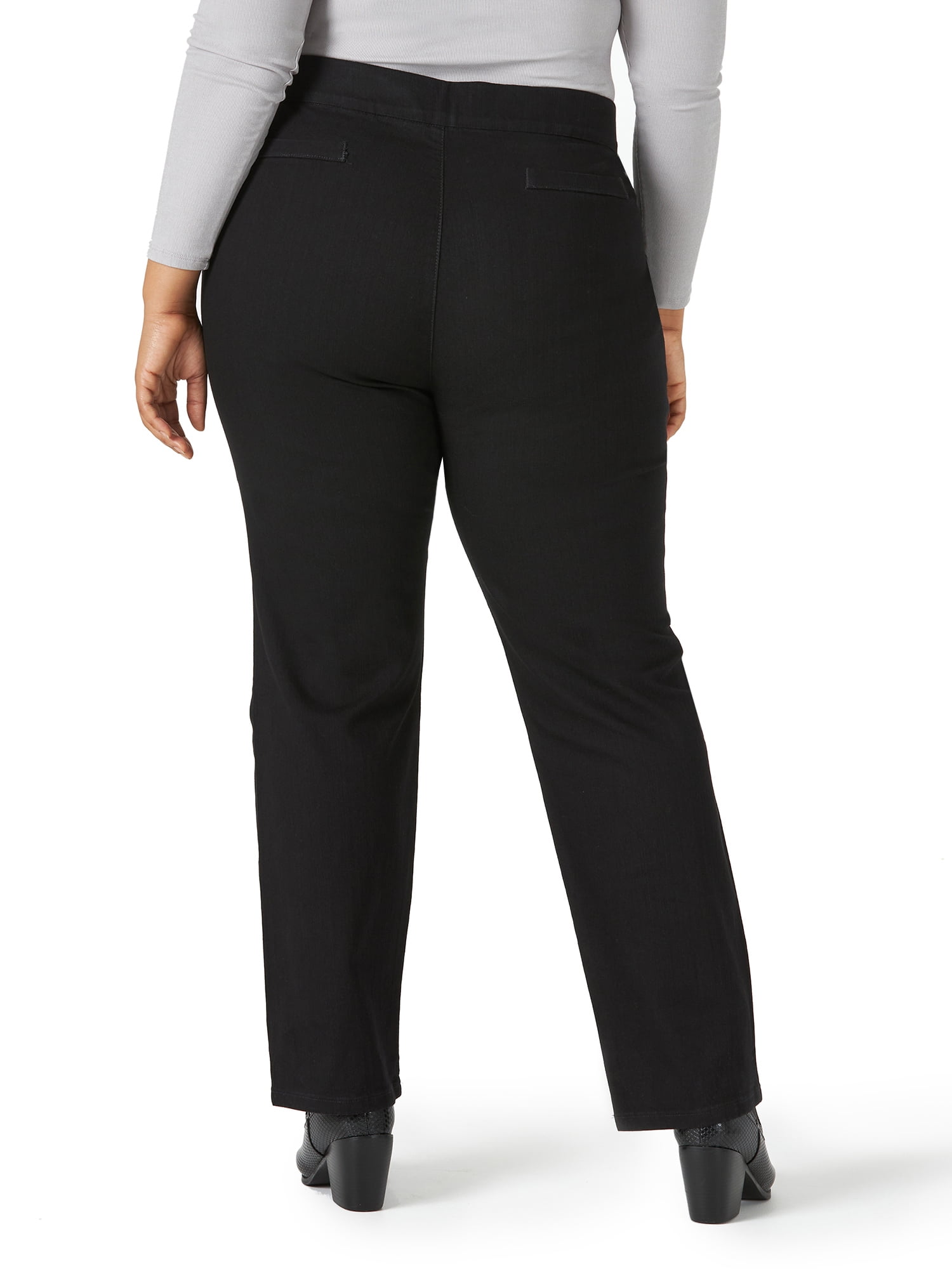 Chic Women's Plus Size Easy Fit Elastic Waist Pull On Pant