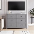 thumbnail image 3 of 6 Drawer Dresser for Bedroom, 2 Pack Wooden Dresser with Deep Storage Drawers & Metal Knobs, Modern Chest of Drawers for Bedroom, Entryway, Hallway, Kids Room, 3 of 8