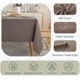 thumbnail image 4 of Table Cloth Rectangle Tables, 60×84 Inch Textured Tablecloth Waterproof Spill Proof and Wrinkle Free Linen Table Cover for Dining Table, Kitchen, Parties and Holidays, Dark Coffee, 4 of 6