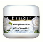 Bianca Rosa Ashwagandha (Indian Ginseng) Extract (1.5% Withanolides) - Hand and Body Salve Ointment, (2 oz, 2-Pack, Zin: 514069)