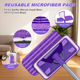 thumbnail image 3 of SUGARDAY Microfiber Wet Flat Mops for Floors with 3 Washable Mop Pad Dust Mop, 3 of 7
