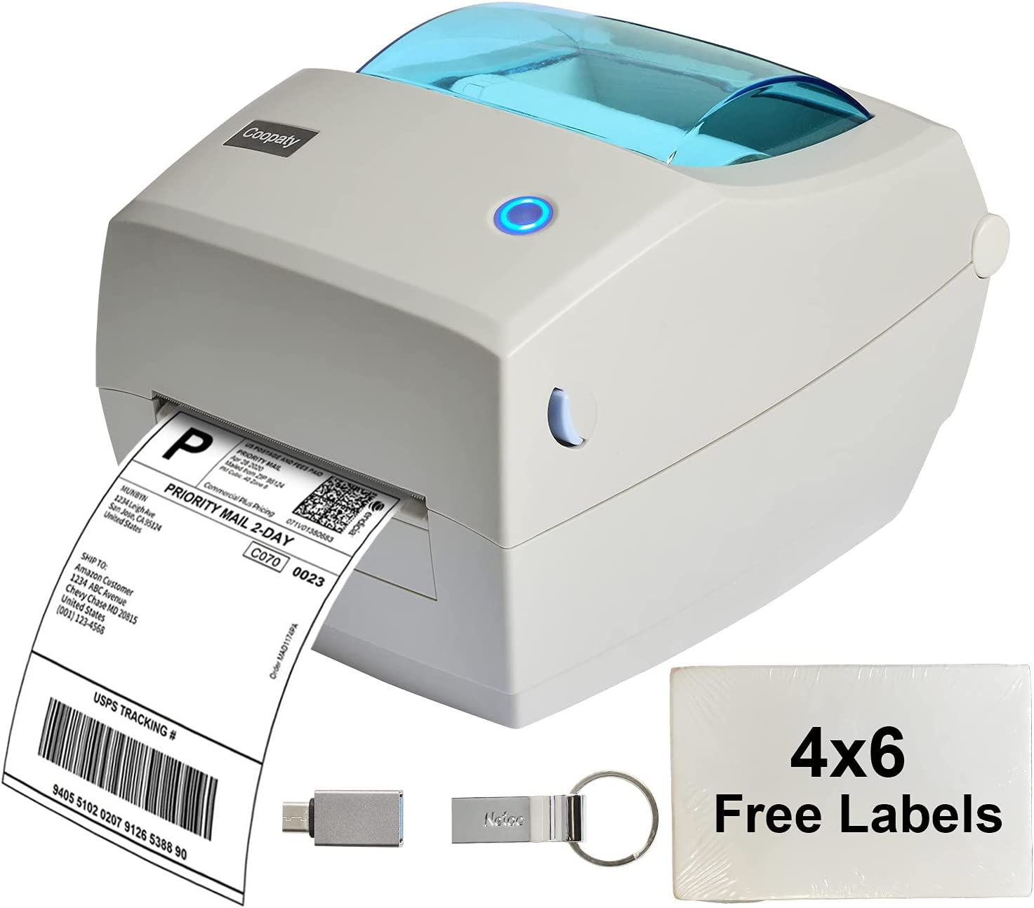 LUNX Label Printer for Walmart, Ebay, USPS, FedEx, High-Speed 4x6 Direct Thermal Label Printer, Easy Setup on Windows/Mac with USB, Barcode Printing ...