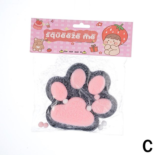Garras de gato de peluche supergrandes, grandes garras de gato de silicona con flocado, simulación, pellizco, gruesas, agrandadas, descompresión, rebote lento