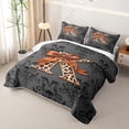 thumbnail image 3 of jejeloiu Leopard Print Monogrammed K Twin Quilt Set For Girls,Vintage Damask Art Twin Coverlet Set For Adults,2-Piece, 3 of 7