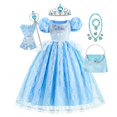 thumbnail image 1 of Ropa de Disney para niñas, vestidos de fiesta de Cenicienta, vestido de baile de princesa, disfraz de Cosplay, vestido de encaje, vestido tutú elegante para niños, 9-10T (etiqueta 150) Gao Jinjia LED, 1 of 2