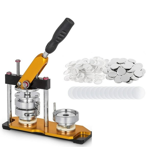 Badge Pin Button Maker Machine, Brooch Button Press Maker DIY Badges Set, with 100 Pcs Button Parts ,Beginner-Friendly