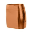thumbnail image 6 of adviicd Womens Metallic Sexy Shiny Stretchy Short Pencil Party Skirt Coffee, XXL, 6 of 8