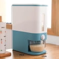 thumbnail image 4 of Caja de Almacenamiento de Contenedor de Grano de 12 KG Contenedor de Almacenamiento de Grano de Comida de Cocina Almacenamiento de Domésti Azul BLESIY Recipiente de almacenamiento de arroz de cocina, 4 of 8