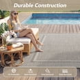 thumbnail image 2 of SIXHOME Outdoor Rugs 4'x6' Patio Rug Modern Bordered Indoor Outdoor Rugs Polypropylene Washable Non Shedding, Easy Clean, Waterproof, Durable Outdoor Carpet for Porch Balcony Deck Neutral Gray, 2 of 8