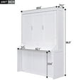 thumbnail image 2 of Queen Solid Wood Murphy Bed with Desk, Queen Size Platform Bed with Wooden Slats, Modern Hidden Bed, Wall Bed for Small Space, Apartments, Studio, No Spring Box Needed, White, 2 of 7
