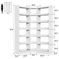thumbnail image 3 of 71" Tall Corner Bookcase, Modern L-Shape Bookshelf with 18 Cube, Triple Wide Bookcase Display Display Shelf for Living Room, Home Office, White, 3 of 10