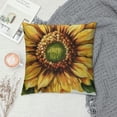 thumbnail image 2 of Qinduosi Sunflower Throw Pillow Case,Oil Painting Sunflower Cushion Pillow Cover Square Standard Home/Sofa Decorative for Men/Women Yellow,Brown White, 2 of 5