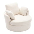 thumbnail image 6 of Aukfa Swivel Accent Chair, Oversized Barrel Chair Read Chair for Living Room Bedroom, Beige, 6 of 11