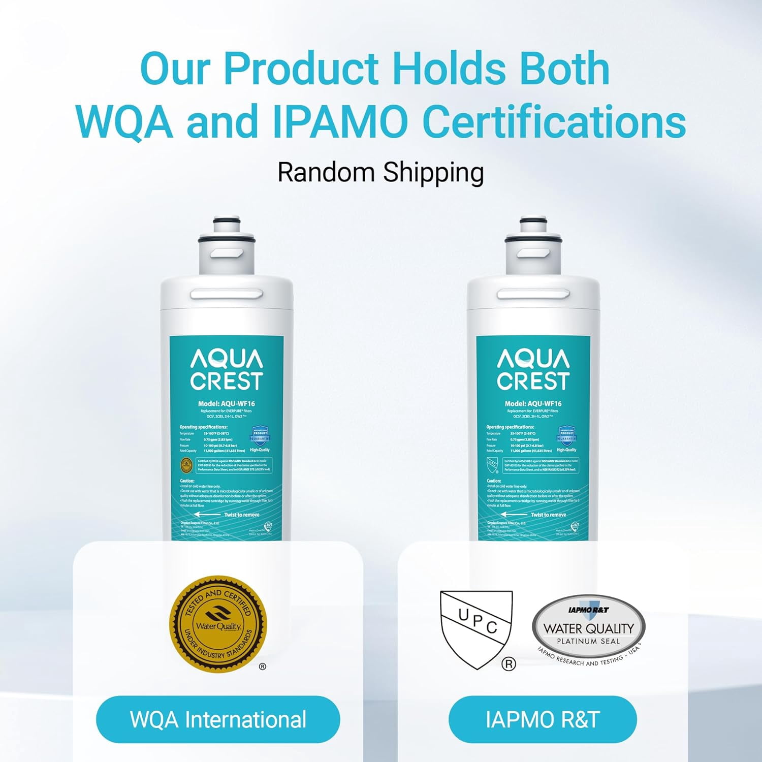 AQUA CREST OCS2 Under Sink Water Filter, Replacement for Everpure OCS2, 2CB5, 2H-L, 2CB-GW, ADC, OW2-Plus, EV9618-02, EV9634-26, EV9634-01, EV9617-05, Aquverse A100