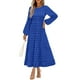 thumbnail image 1 of Vestido largo PRETTYGARDEN elegante para mujer, azul con puntos suizos, XXL, 1 of 9