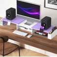 thumbnail image 5 of Desk Dual Monitor Stand Riser With Drawer  Purple, 5 of 7