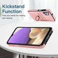 thumbnail image 3 of Allytech for Samsung Galaxy A32 5G Case with Card Holder and Ring Holder, Minimalist Wallet Case with Card Slots and Kickstand PU Leather Anti-Scratch Case for Galaxy A32 5G 6.5" 2021, Pink, 3 of 8