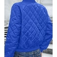 thumbnail image 6 of Female Stand Collar Quilted Puffer Jacket Padded Zip Coat Royal Blue XL, 6 of 7
