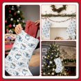 thumbnail image 7 of Wukai Music Shark Print Christmas Stockings 18" Christmas Stocking Snowman Burlap Plaid Xmas Stocking Holiday Christmas Decoration Gifts for Family Kids, 7 of 7