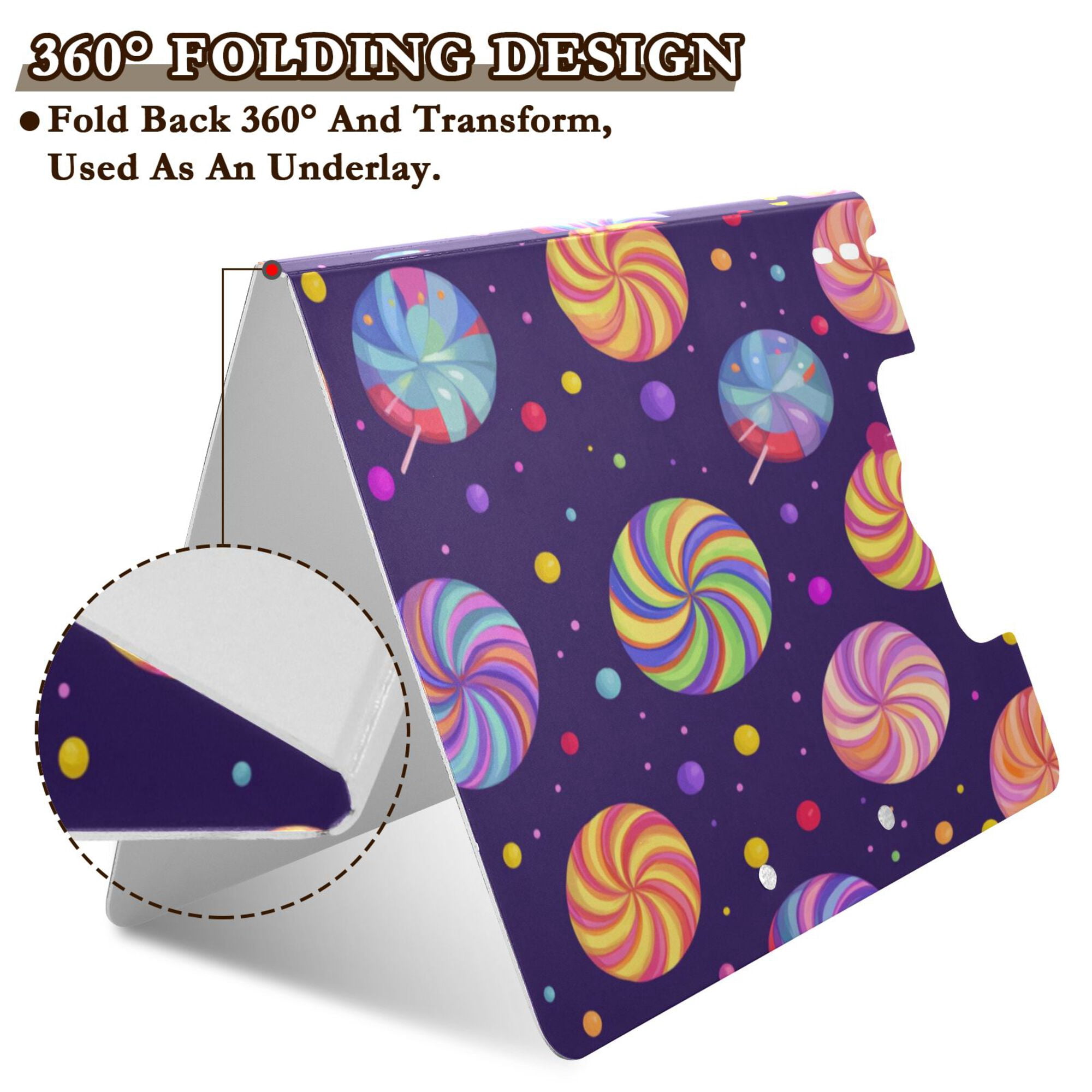 FORMRS A4 Clipboard Folder with Pen Holder Horizontal Foldable School Office Binder, Candy Cosmic Swirls