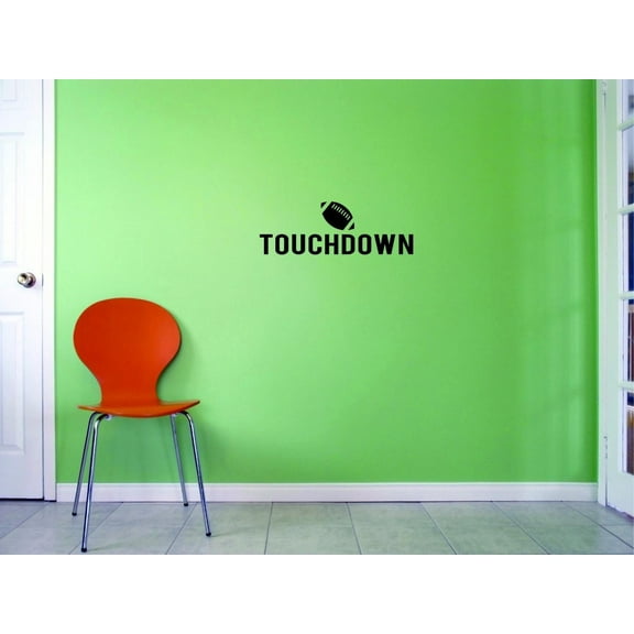 Custom Decals Touchdown Wall Art Size: 8 X 20 Inches Color: Black