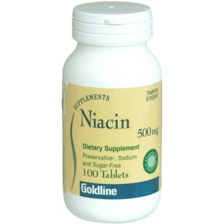 Goldline Niacin Tablets, 500 mg, 100 Count