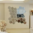 thumbnail image 4 of 12 Uds. Adhesivo removible para pared de vinilo con espejo 3D, decoración del hogar, arte DIY (80*70*40mm dorado), 4 of 9