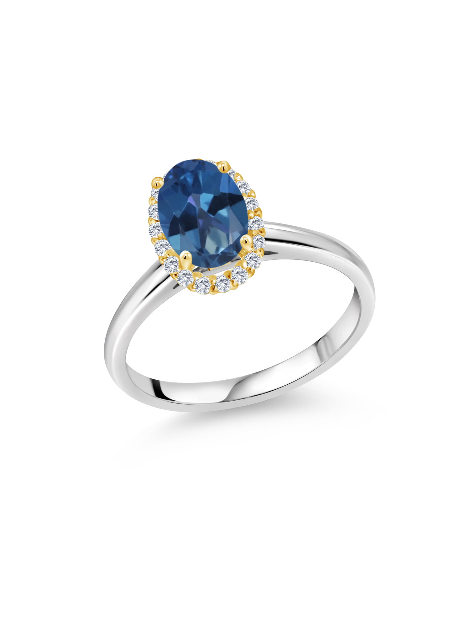 2.64 Ct Oval Blue Sapphire 925 Sterling Silver Ring 