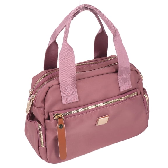 BIMZUC Women's Nylon Messenger Shoulder Bag Crossbody Handbag for Travel Everyday Use, Lightweight Multi-Pocket Purse with Adjustable Strap, Purple (10.63x4.33x7.09 inches / 27x11x18 cm)
