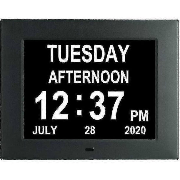 Digital Dementia Clock Calendar Clock Day Date Clock Large Display Large Clear Unabbreviated Time And Date