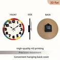 thumbnail image 7 of 10-inch 2D flat "White Building Blocks" theme, wooden circular silent wall clock, suitable for modern home art decoration, wall decoration, it is an ideal gift for festivals and birthdays, 7 of 7