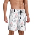 thumbnail image 2 of Sikiie Pink oldman Winter Forest Mens Pajama Shorts, Lounge Pant, Men's shorts，Sleep Pj Shorts for Men-, 2 of 6