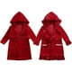 thumbnail image 2 of Albornoces navideños para bebés, batas de baño con capucha de terciopelo rojo, camisón de Papá Noel para niños, pijamas para hermanos y niñas, 2 of 4