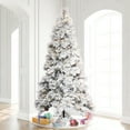 thumbnail image 5 of Vickerman 5.5' x 36" Flocked Atka Pine Artificial Christmas Tree, 3mm LED Color Changing Lights, 5 of 5