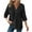Black, variant on TKYCMSUAKI Women Plus Size Shirts Waffle Knit 3/4 Sleeve Tees Button V Neck Drawstring Pullover Hoodie Casual Tunic Tops
