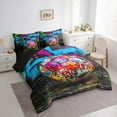 thumbnail image 3 of Manfei Teens Football 7 Pieces Bedding Comforter Set,Soccer Sport Full Bedding Set,Rainbow Graffiti Hippie Fitted Sheet Flat Sheet For Boys,Luxury Bedroom Decor Reversible, 3 of 8