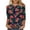 Z-Red, variant on 3/4 Sleeved Casual Blouse for Women Fashion Floral Print Pullover Loose Tunic Tops Z-Blue S