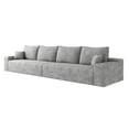thumbnail image 6 of 140" Cloud Sectional Couch, Modern Modular Sofa with Deep Seat, Plush Corduroy Fabric Upholstered Couches for Living Room Bedroom, No Assembly Required, Grey, 6 of 7