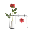 thumbnail image 1 of Botella de decoración de jarrones colgantes de flores rosas artificiales, 1 of 3
