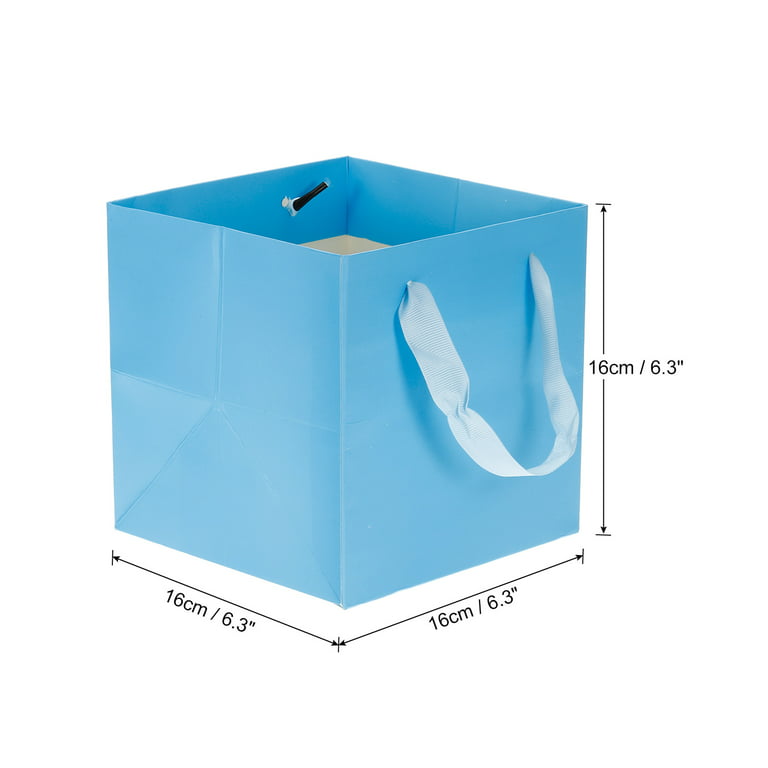 Clear PVC Gift Bags 9x6.7x2.8 Reusable Mini Plastic Gift Wrap Tote Bag  with Handles, 100 Pack 