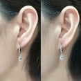 thumbnail image 3 of 2 Ct Pear Cut Lab Created Diamond Drop & Dangle Earrings 14k White Gold Plated Sterling Silver, 3 of 4