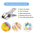 thumbnail image 3 of 40 Pcs Heavy-Duty Stainless Steel Garden Clips for Assorted Greenhouse & Gardening Applications, 3 of 6