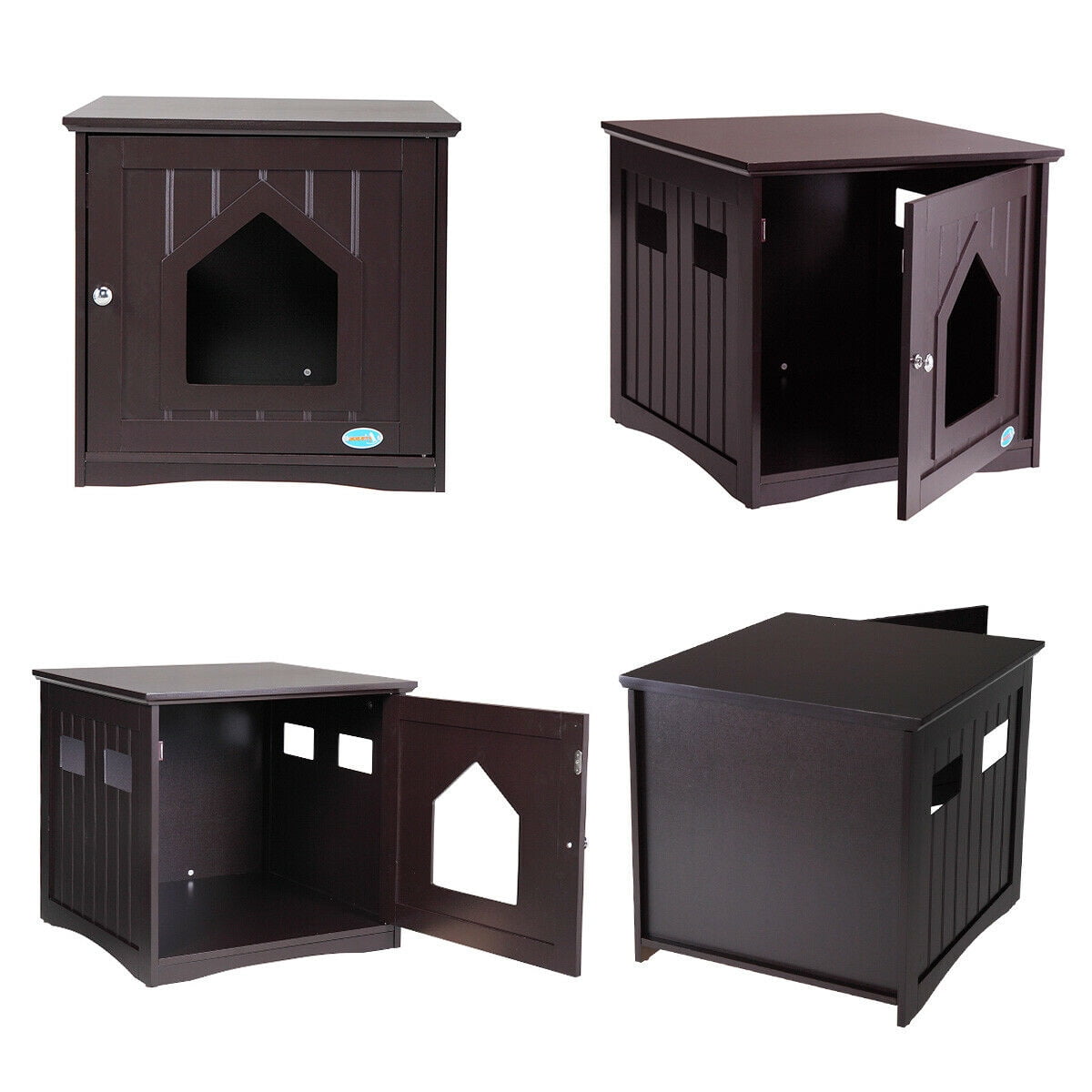 Veryke Cat Houses, Cat Shelter, Pet House Ottoman, Multipurpose Cat or Small Dog Bed Cube Cat Furniture, Brown Veryke Cat Houses, Cat Shelter, Pet House Ottoman, Multipurpose Cat or Small Dog Bed Cube Cat Furniture, Brown