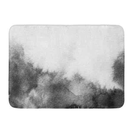 Washed Black Colour - SIDONKU Gray Gradient Abstract Black and White Ink Painting on Hand Watercolor Wash Orange Marble Doormat Floor Rug Bath Mat 23.6x15.7 inch