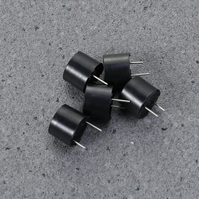 OULII 5Pcs Durable Electric Buzzer Alarm Black 12mm Sound Beeper for Industrial Use -7V