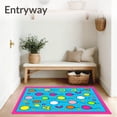 thumbnail image 3 of ODIKA 6'x9' Machine Washable Non-Slip Area Rug, Joyful Floating Letters Knowledge With Anti Skid Bottom High Traffic Rug with Pad, Pink, 698336, 3 of 8